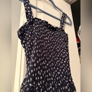 Navy Blue Floral Women's Romper